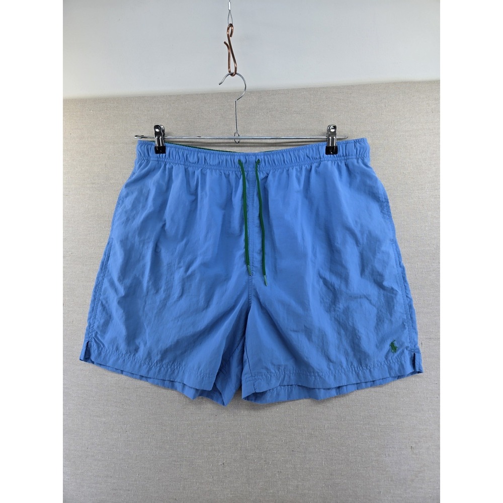 Vtg Polo Ralph Lauren Mens Swim Trunk Board Shorts XXL Blue Lined Drawstring